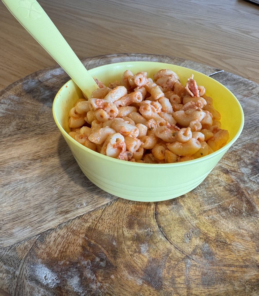 Petites coquillettes tomate & lardons
