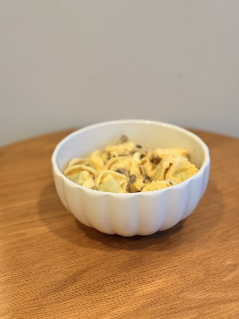 Pates farcies ricotta et creme de butternut